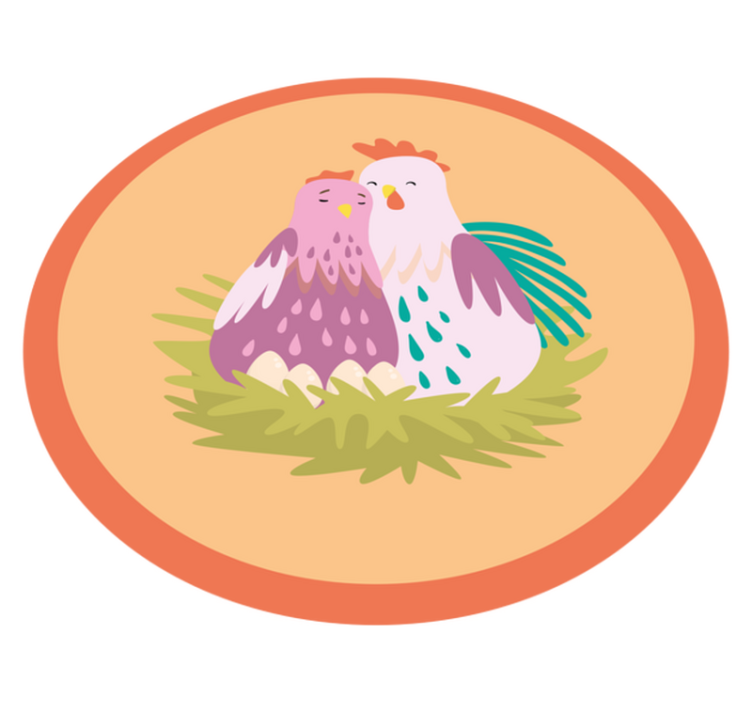 Aflombra vinílica animales Rosa pareja de pollito - TenVinilo