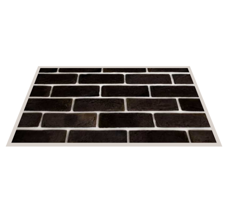 Alfombra vinílica imitación piedra patrón de ladrillo negro - TenVinilo
