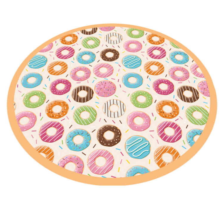 Alfombra vinílica dormitorio Diseño de patrón de donas de colores - TenVinilo