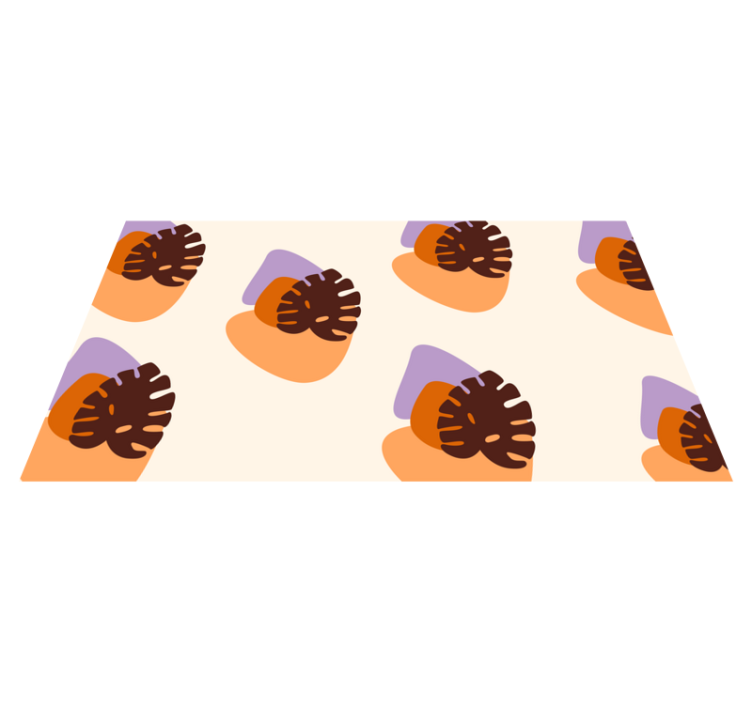 Alfombra vinílica naturaleza formas de hojas coloridas - TenVinilo