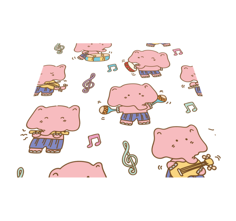 Alfombra vinílica infantil tema musical de elefantes - TenVinilo