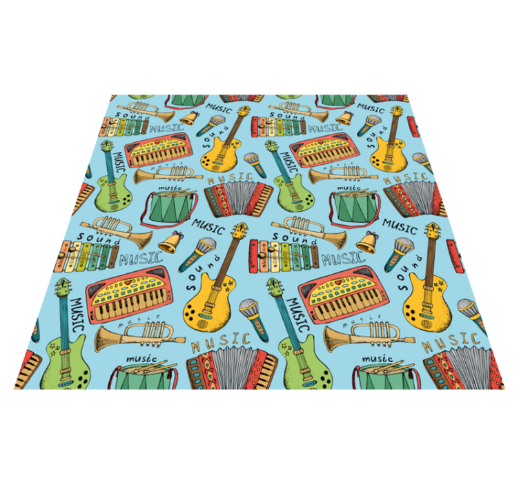 Alfombra vinílica infantil instrumentos musicales alegres - TenVinilo