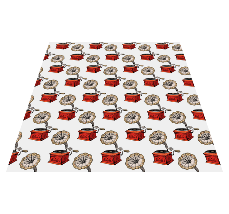 Alfombra vinilo cuadrada Patrón de gramófono retro - TenVinilo