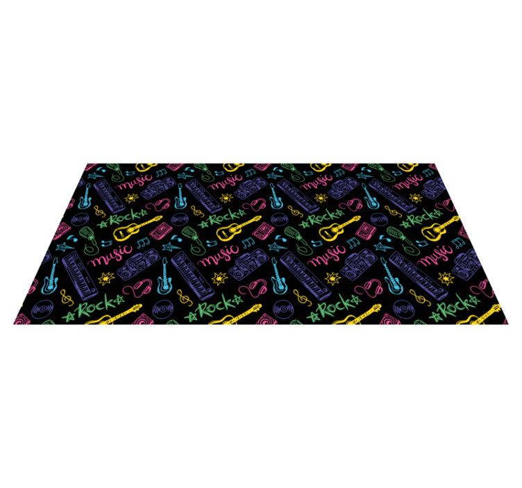 Alfombra vinílica infantil patrón de música rock - TenVinilo