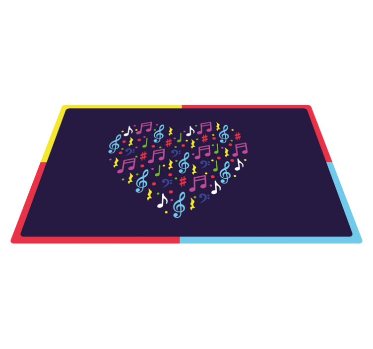 Alfombra vinílica infantil corazón musical colorido - TenVinilo