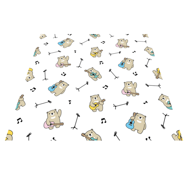 Alfombra vinilo cuadrada Patrón de dibujos animados de peluche de - TenVinilo