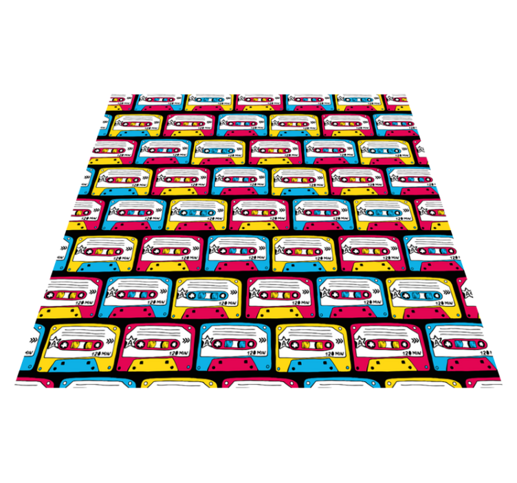 Alfombra vinílica textura cassettes de audio retro - TenVinilo