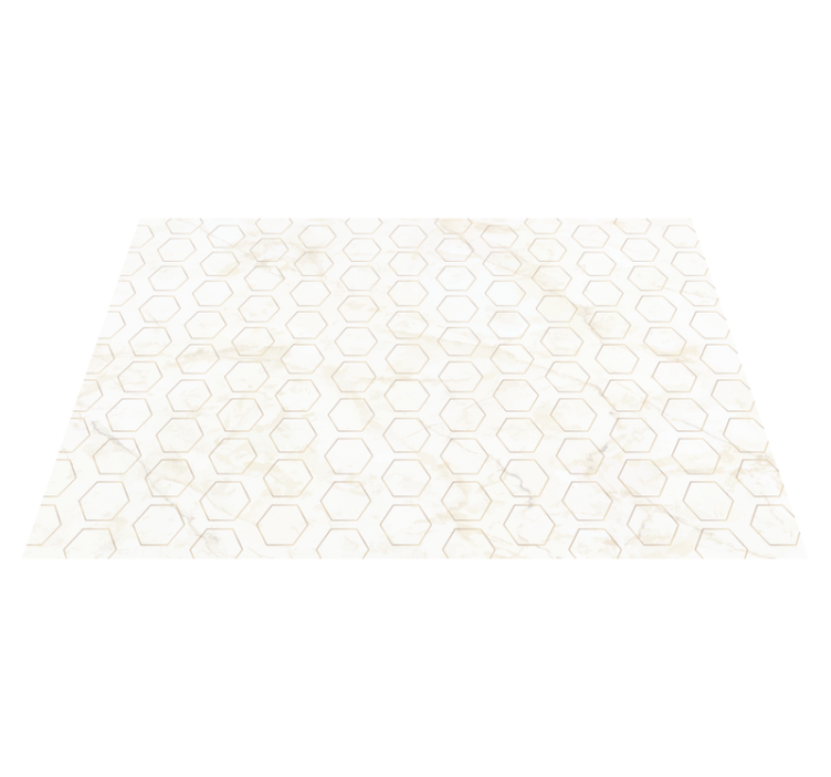 Alfombra vinílica imitación mármol patrón hexagonal - TenVinilo