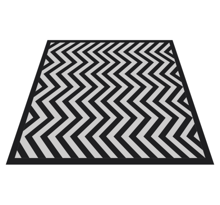 Alfombra vinílica geométrica zigzag negro y gris - TenVinilo