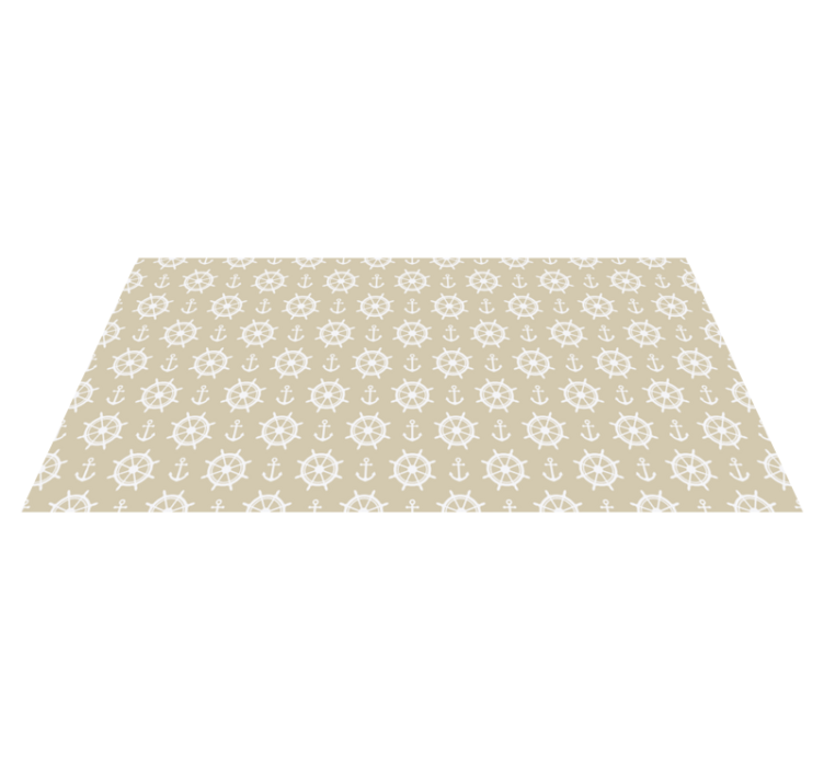 Alfombra vinílica salón motivo de brújula marítima - TenVinilo