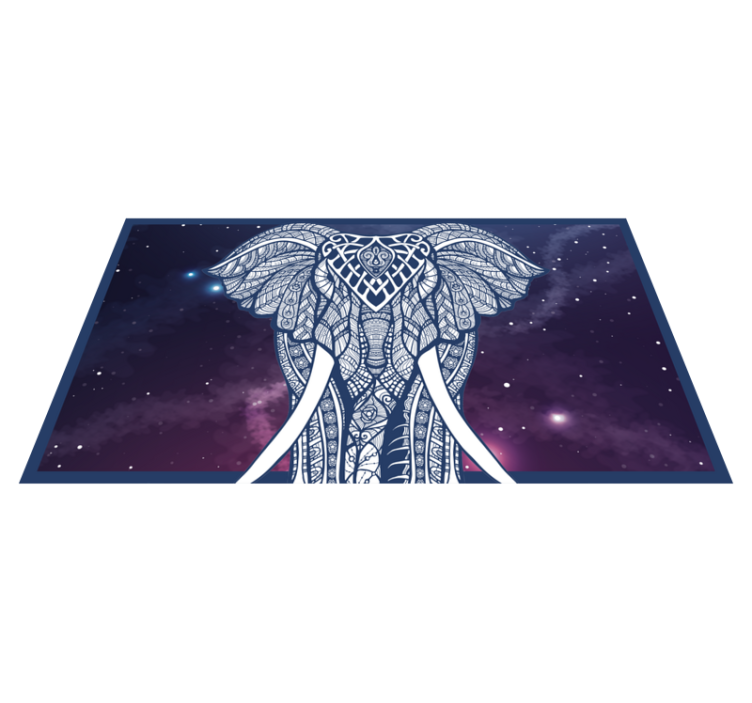 Alfombra vinílica personalizable arte de elefante intrincado - TenVinilo