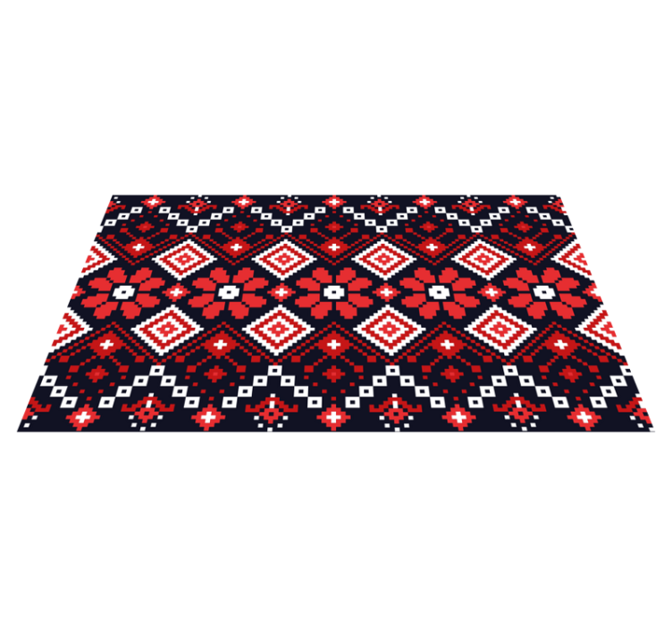 Alfombra vinílica mapamundi patrón floral tradicional - TenVinilo