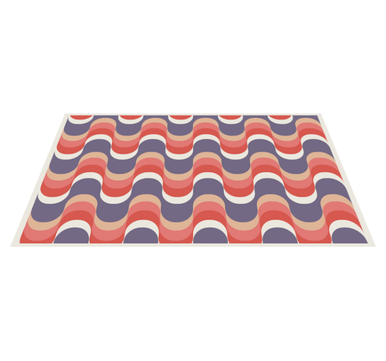 Alfombra vinílica geométrica paleta de colores ondulados - TenVinilo