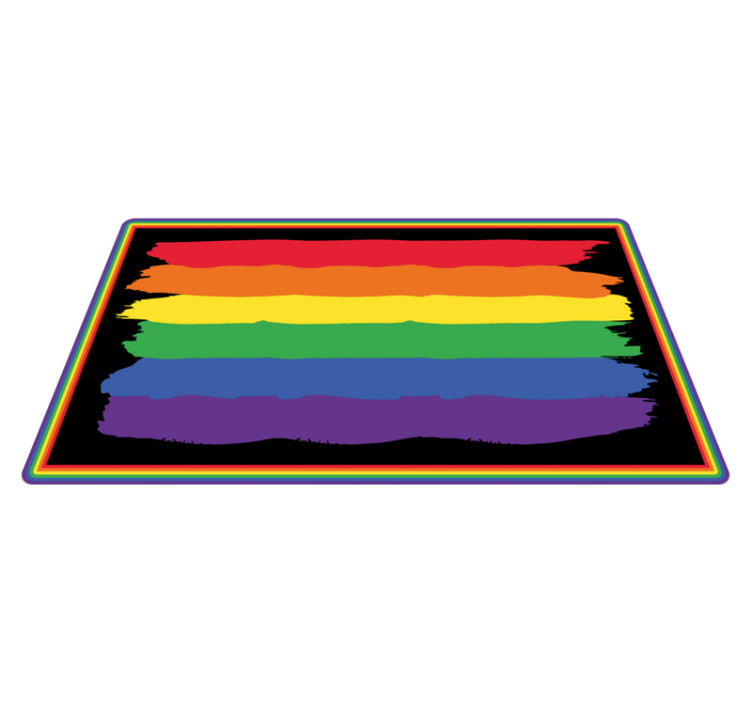 Alfombra vinílica rayas franjitas de colores del arco iris - TenVinilo