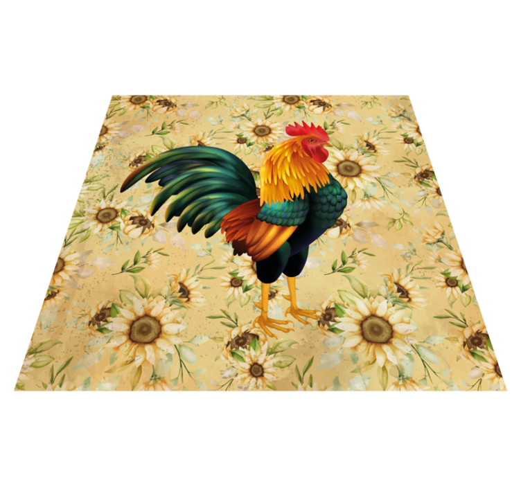 Alfombra vinílica flores gallo porud - TenVinilo