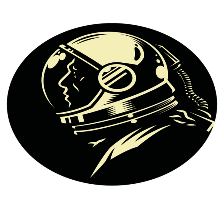 Alfombra vinílica dormitorio Cosmonauta monocromo vintage - TenVinilo