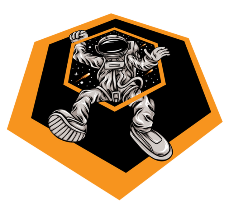 Alfombra vinílica estrellas aventura cósmica del astronauta - TenVinilo