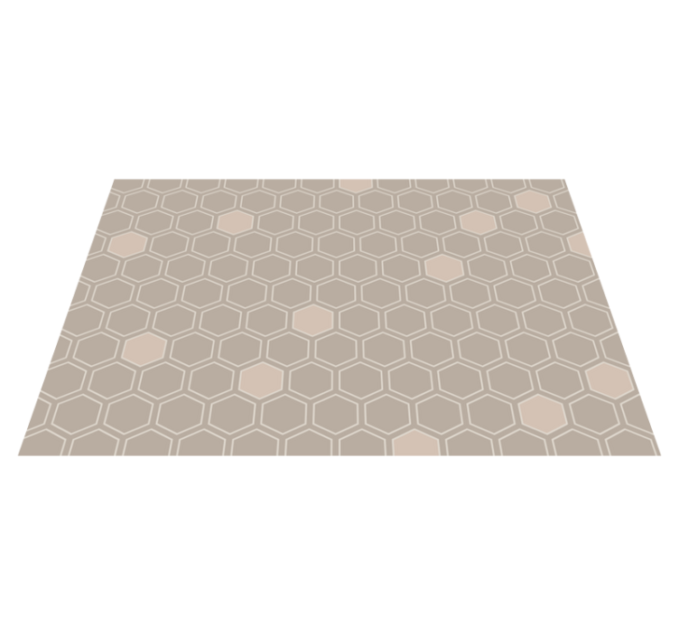 Alfombra vinílica geométrica motivo hexagonal beige - TenVinilo