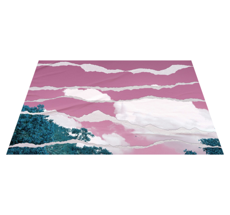 Alfombra vinílica naturaleza cielo rosa rasgado - TenVinilo