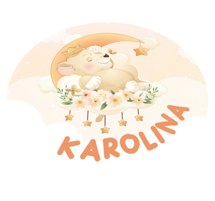 Alfombra vinílica personalizable Lindos animales león con nombre - TenVinilo