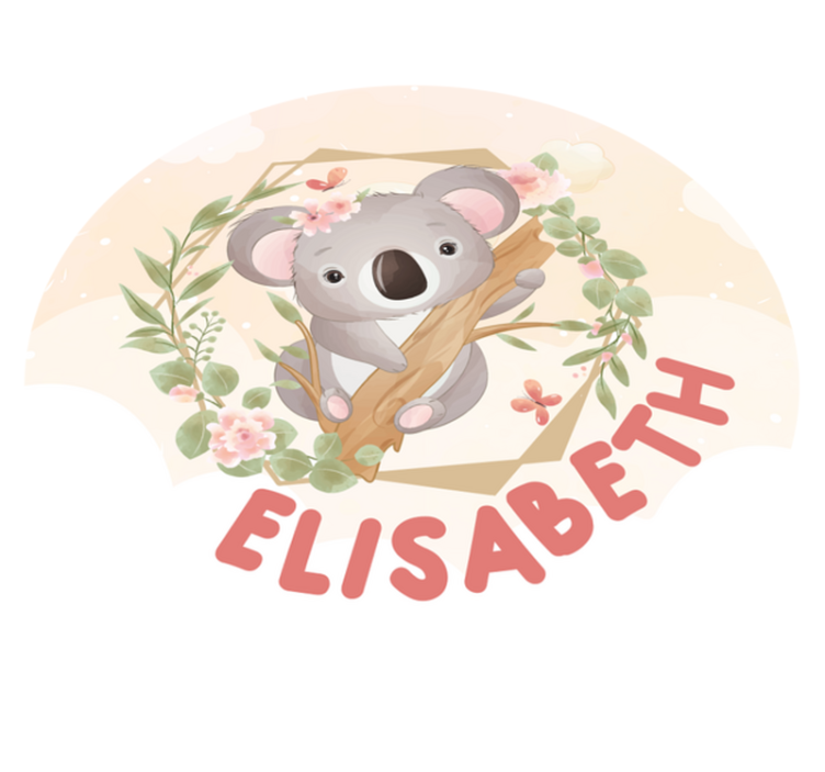 Alfombra vinílica personalizable arte de koala adorable - TenVinilo