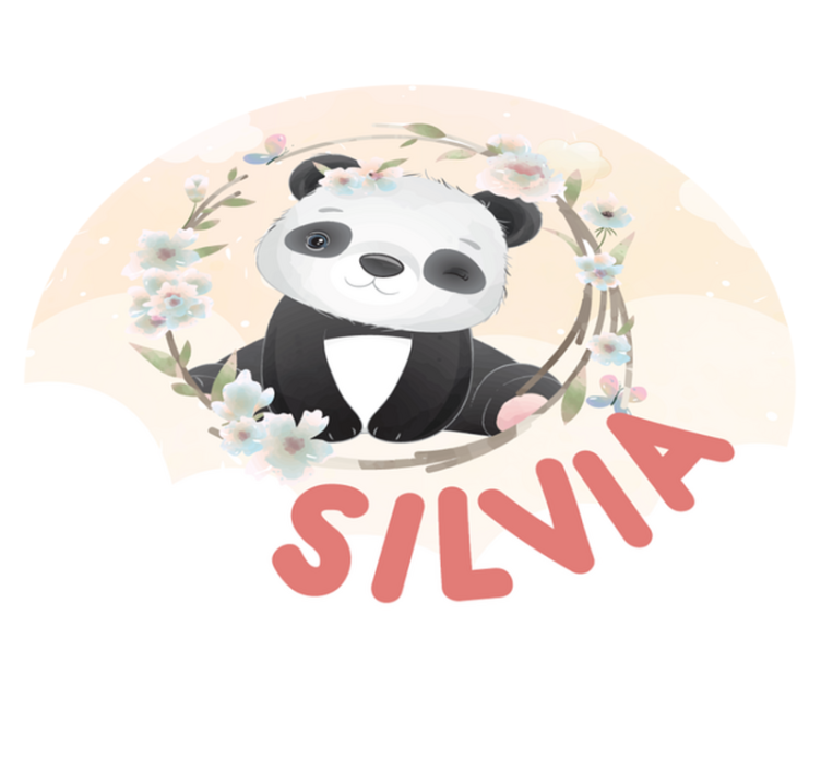 Alfombra vinílica personalizable arte de panda adorable - TenVinilo