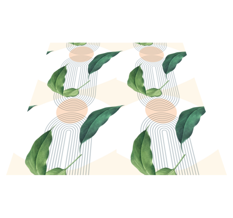 Alfombra vinílica naturaleza patrones geométricos de hojas - TenVinilo