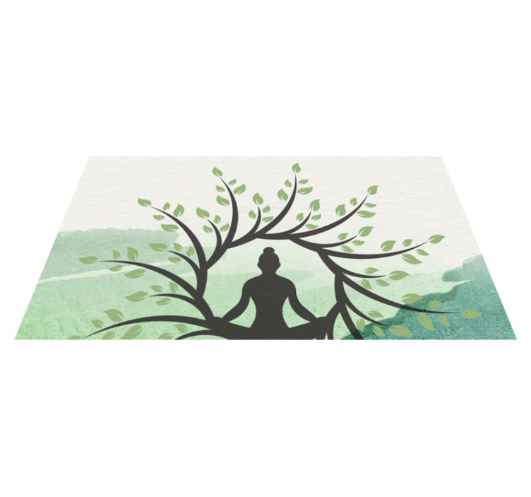 Alfombra vinílica naturaleza diseño de árbol de meditación - TenVinilo