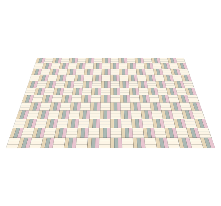 Alfombra vinílica hidráulica Patrón triple "estilo kawaii" - TenVinilo