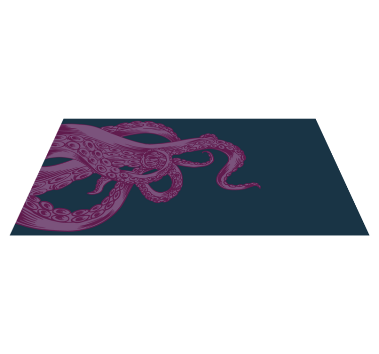 Alfombra vinílica dormitorio Pulpo morado tentáculo mar - TenVinilo