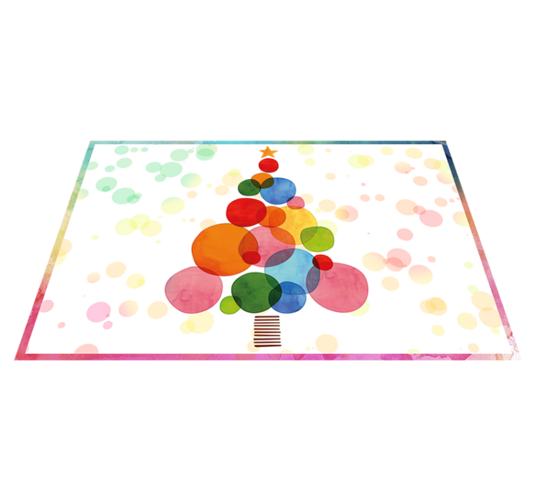 Alfombra vinilo navidad Árbol de aguada de color - TenVinilo