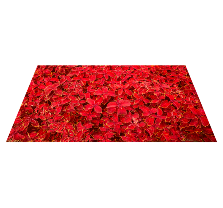 Alfombra vinílica roja patrón de pétalos - TenVinilo