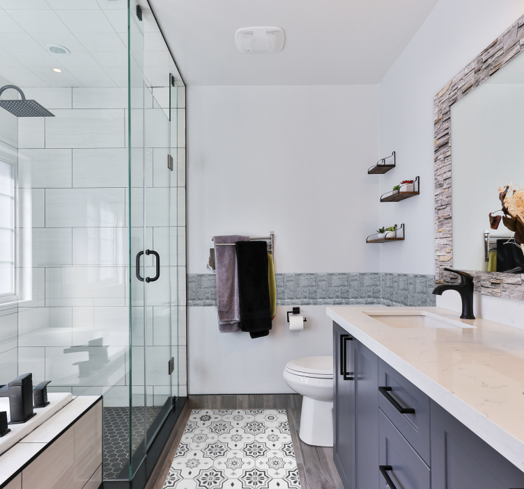 Alfombra vinílica cocina hidráulica pantone gris - TenVinilo