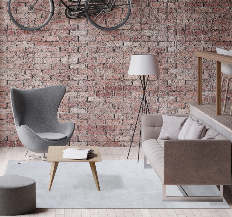 Alfombra vinílica salón efecto piedra cemento - TenVinilo