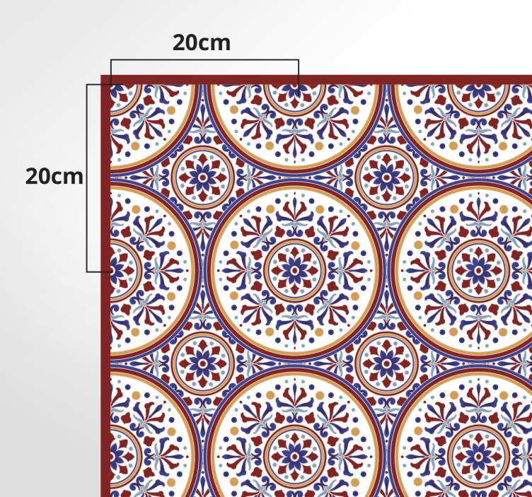 Alfombra vinilica hidráulica azulejos mayólica - TenVinilo