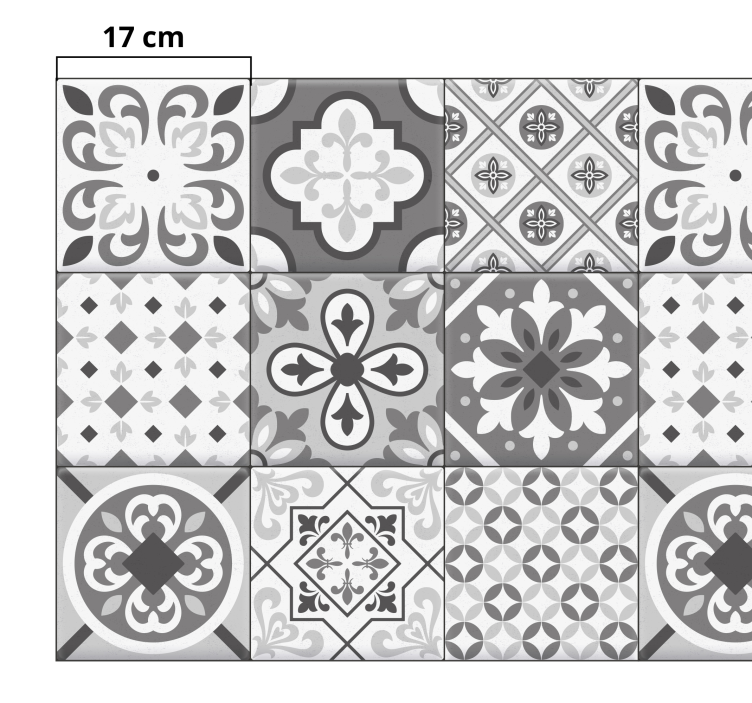 Alfombra vinílica hidráulica azulejos grises - TenVinilo