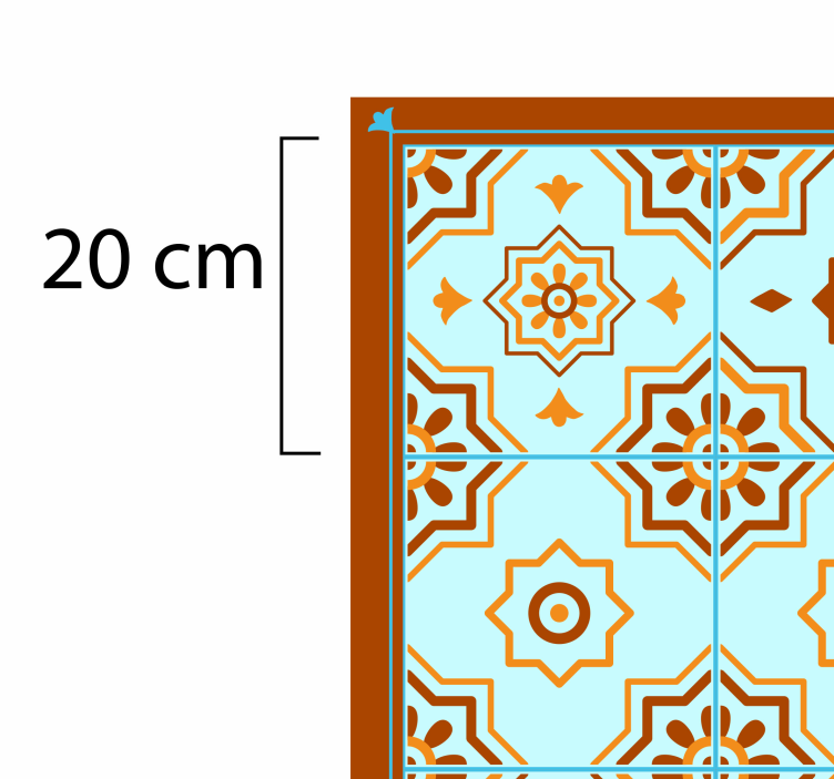 Alfombras de vinilo de azulejos Mosaico naranja y azul - TenVinilo