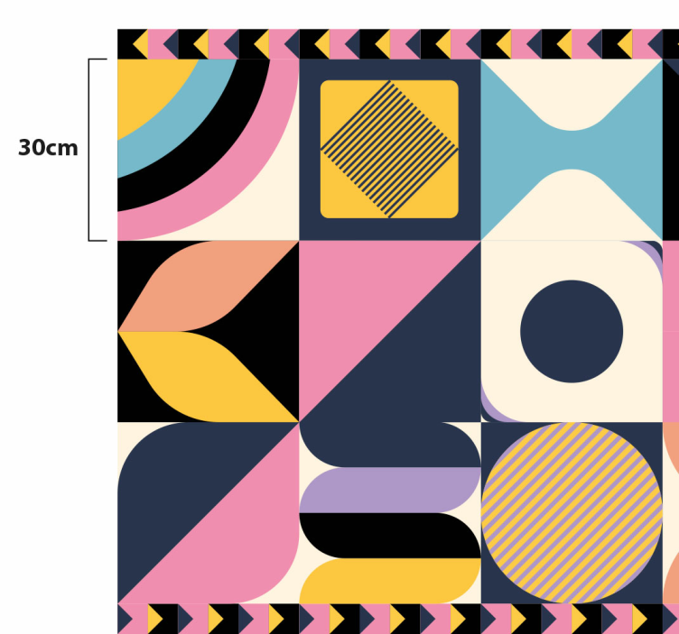 Alfombra vinílica geométrica segmentos de color - TenVinilo