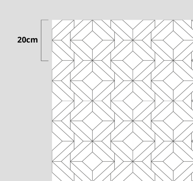 Alfombra vinílica nórdica Patrón geométrico japandi blanco - TenVinilo