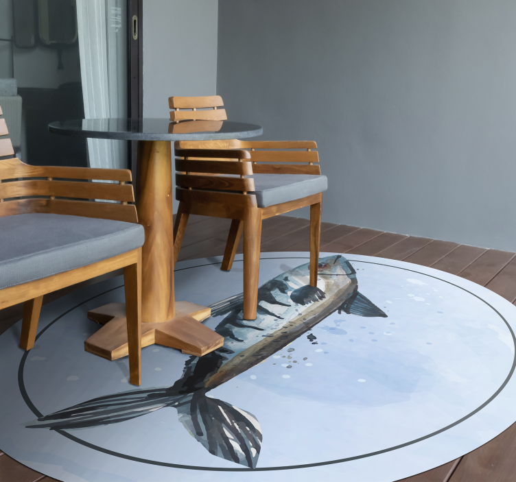 Alfombra vinilo pez de mar gris abstracto - TenVinilo