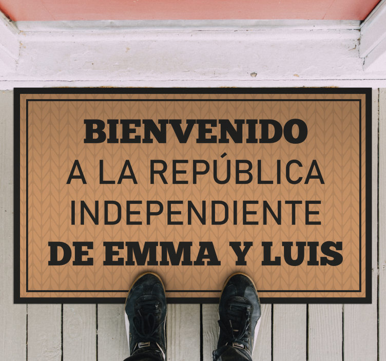 Alfombra vinílica de bienvenida con nombre - TenVinilo