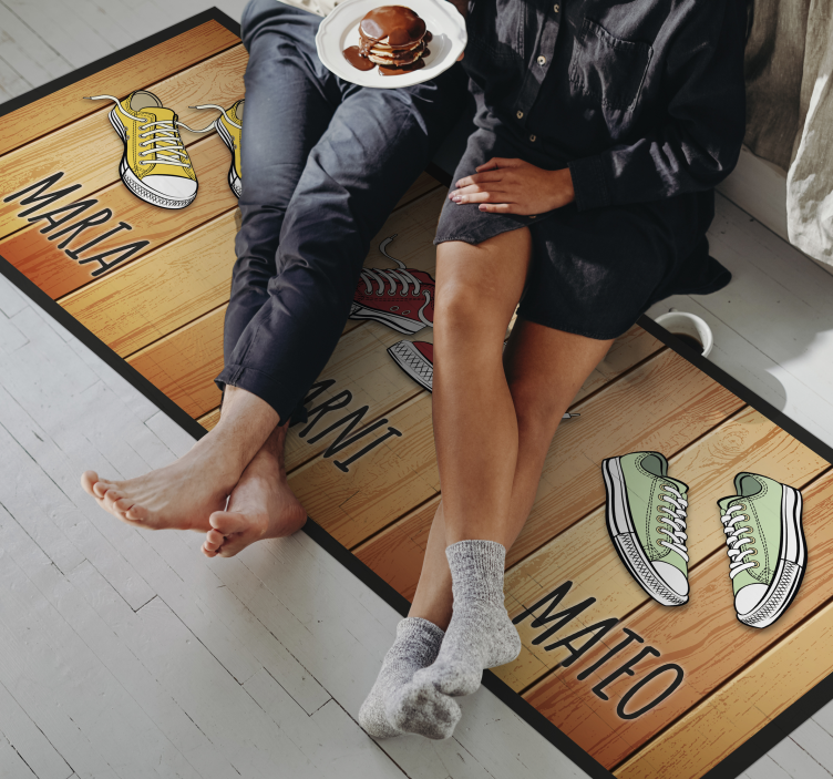 Alfombra vinílica con nombre Convers colorido - TenVinilo