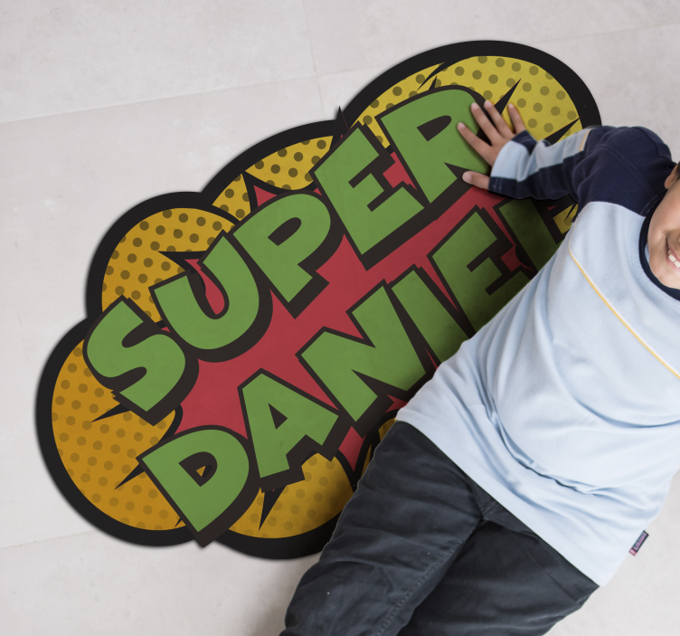 Alfombra vinílica con nombre Superpoder - TenVinilo