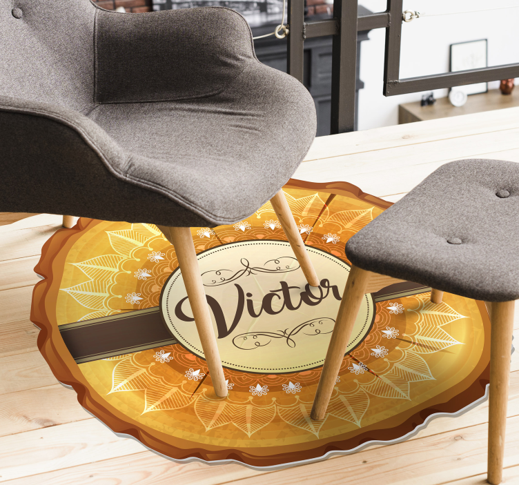 Alfombra vinílica infantil mandala con nombre - TenVinilo