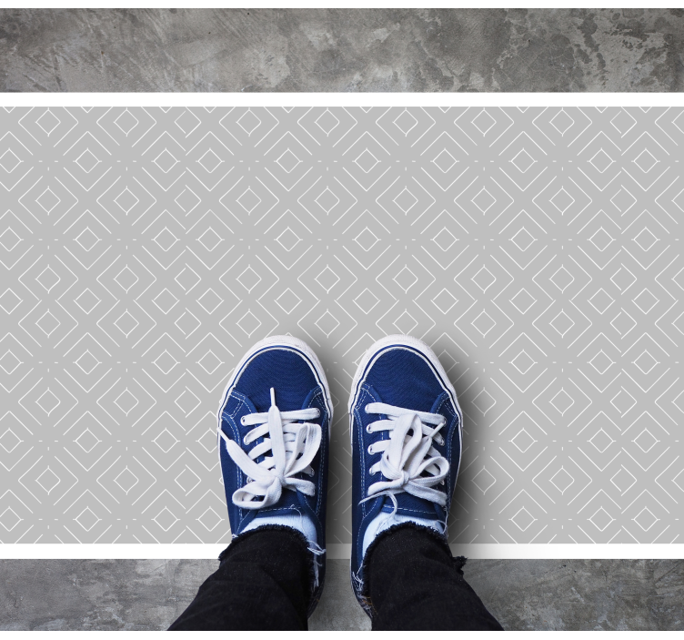 Alfombra vinílica nórdica Gris claro con líneas blancas - TenVinilo