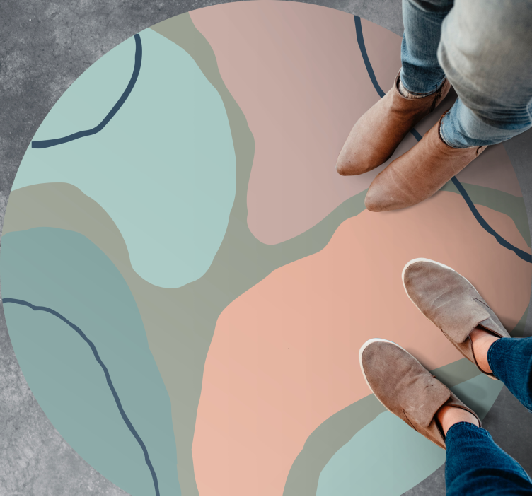 Alfombra vinílica minimalista formas geométricas abstractas - TenVinilo