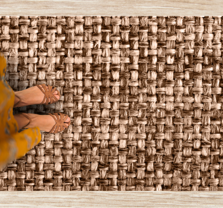 Alfombra vinílica textura Diseño artesanal marrón - TenVinilo