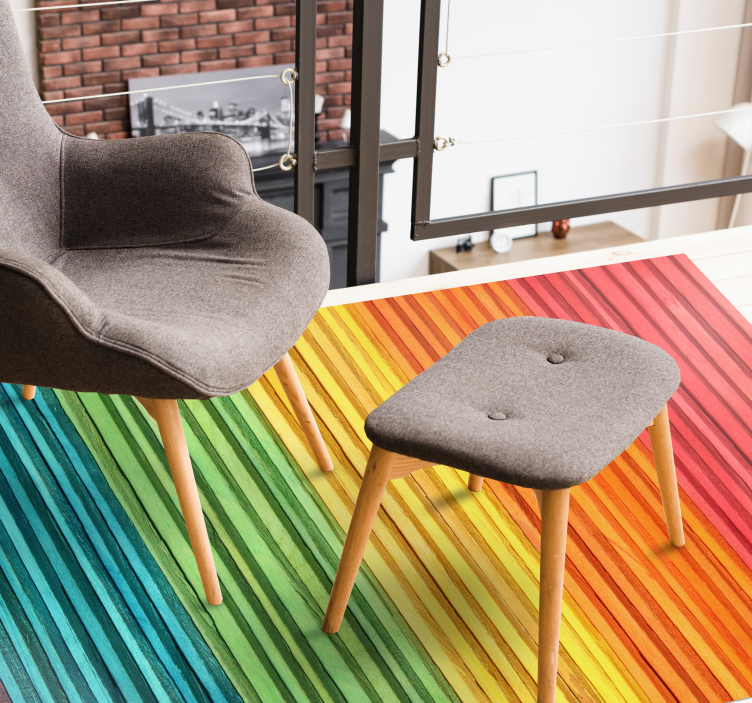 Alfombra vinílica textura madera Tablas de madera de colores - TenVinilo