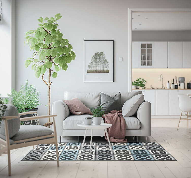 Alfombra vinílica gris panot de Barcelona - TenVinilo