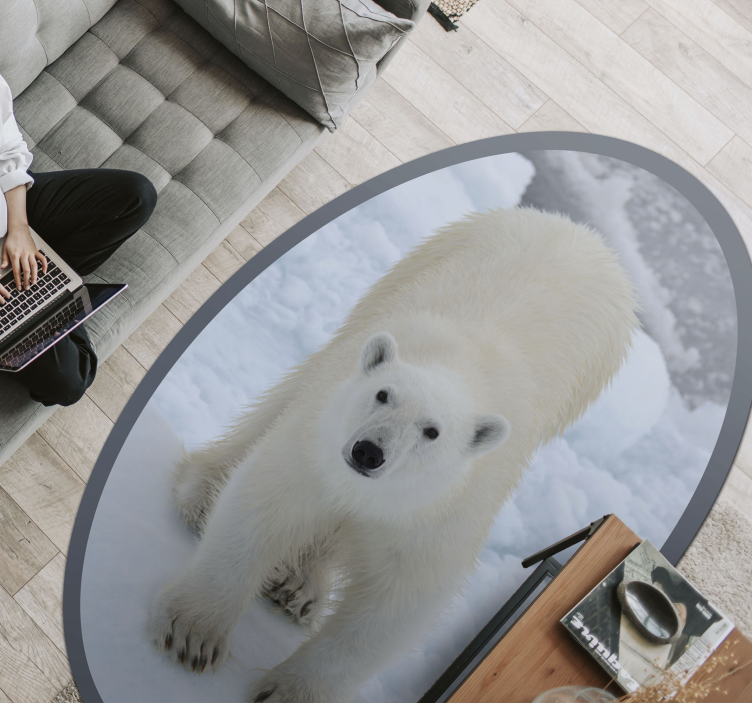Alfombra vinílica animales imagen del oso polar - TenVinilo